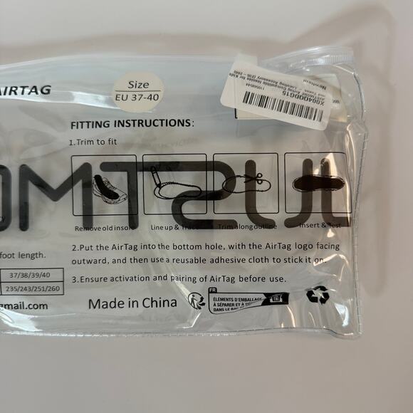 Justmone Airtag Insoles For Kids and Teens Locating Accessory Size EU 37/40 - Picture 5 of 6